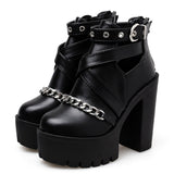 Gothic Fashion Chain Detail Women Shoes