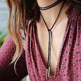 Gothic Black Long Pendant Choker Necklace