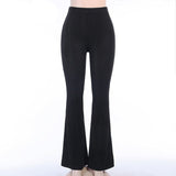 Gothic Women Vertical Stripe Flare Pants