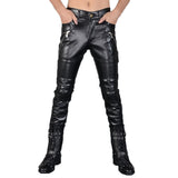 Men Faux PU Leather Trousers