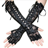 Fingerless Fishnet Lace Party Gloves