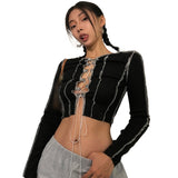 Gothic Lace Up Crop Top