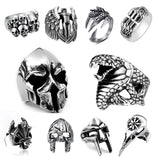 Gothic Warrior Skull Mask Ring