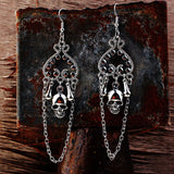 Gothic Skull Heart Dangle Earrings