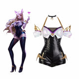 LOL KDA Cosplay Costume Leather Jumpsuit Gothicq