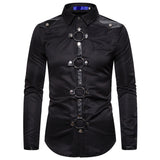 Men Goth Style Rivet Shirt Slim Fit Gothicq