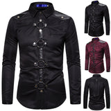 Men Goth Style Rivet Shirt Slim Fit Gothicq