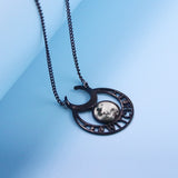 Punk Gothic Witch Black Moon Necklace Gothicq