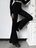 Gothic Women Vertical Stripe Flare Pants