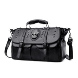 Gothic Skull Accent Punk Style Women Handbag