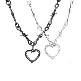 Fashion Gothic Thorns Heart Choker Necklace