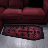 Gothic Red Coffin Shape Carpet