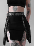 Gothic Zip Split Sexy Women Mini Skirt