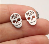 Gothic Pirate Skull Earrings