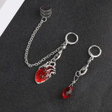 Gothic Beating Heart Huggie Earrings