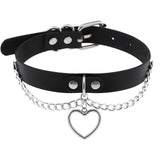 Harajuku Gothic Leather Heart Choker Necklace