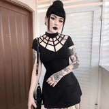 Gothic Black Hollow Dress