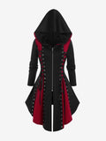 Gothic Hooded Lace Up Women Hoodie