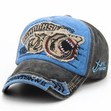 Shark Embroidery Casual Visor Hat Gothicq