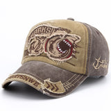 Shark Embroidery Casual Visor Hat Gothicq