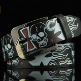 Skull Skeleton Pattern Pin Buckle Belt