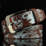 Skull Skeleton Pattern Pin Buckle Belt