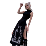 Gothic Dark Split Side Summer Dress